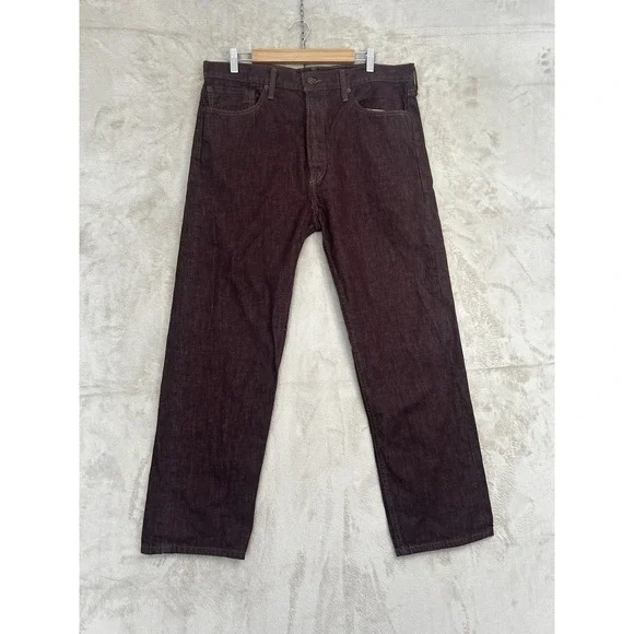 Levi's 562 Loose Taper Jeans Brown 36x32 Baggy Streetwear Y2K Denim Button Fly - Picture 3 of 11